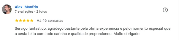 Print de avaliação destacando a entrega rápida da EuroBox em Ribeirão Preto
