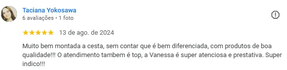 Print de mensagem de cliente recomendando a EuroBox Gourmet